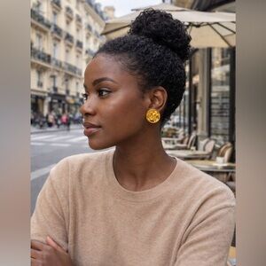 CHANEL Iridescent Icon Button Earrings